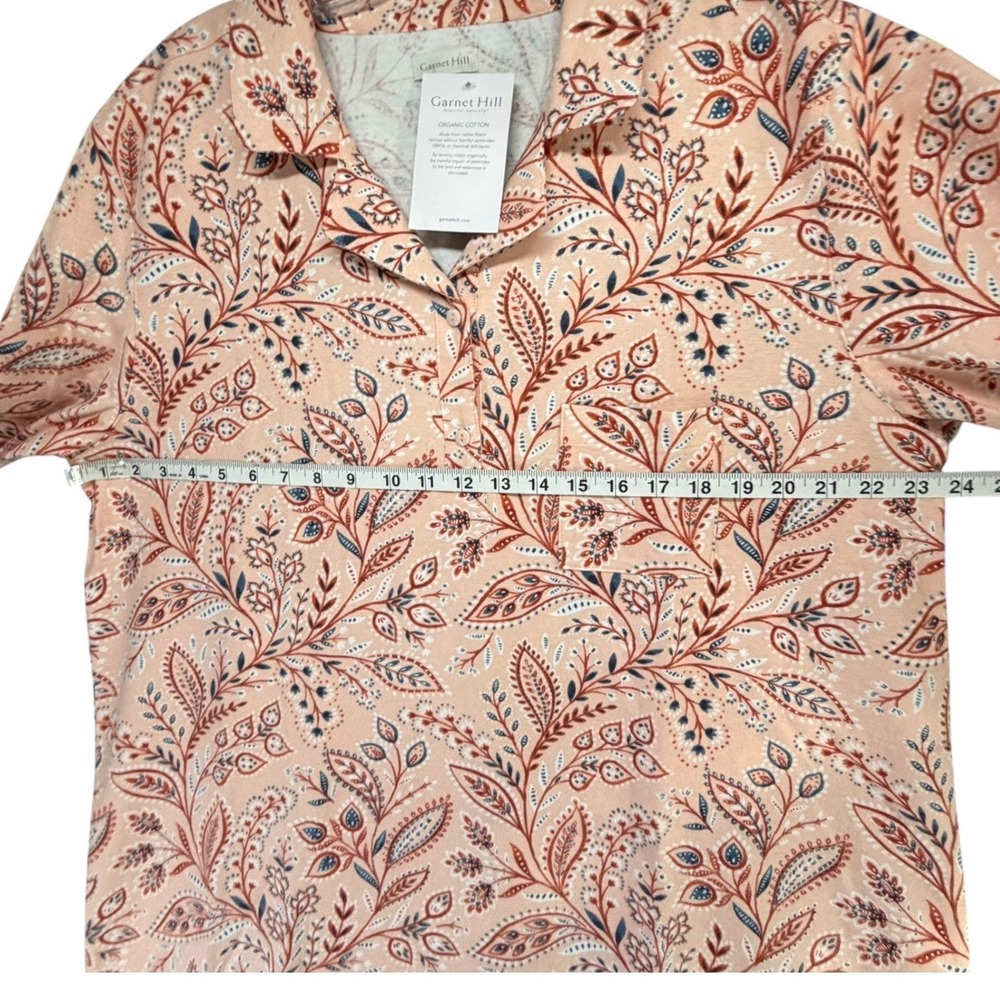 Garnet Hill Organic Cotton Flannel Night Gown XL Paisley Floral Sleepwear NEW - Picture 8 of 16